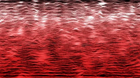 Abstract Red cg motion waving texture with glowing defocused particles in 4K Stock-Footage 128626590