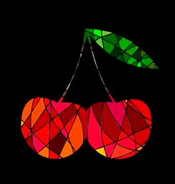 Abstract red cherry Stock Illustration