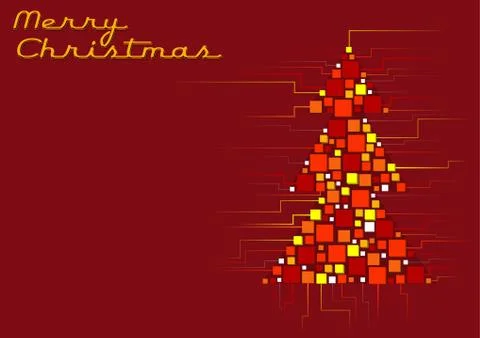 Abstract Red Christmas Tree Illustrazione stock