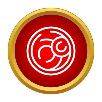 Abstract red circle button with white lines 스톡 일러스트