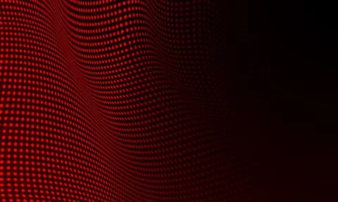 Abstract red circle dots wave pattern on black design modern technology Stock Illustration