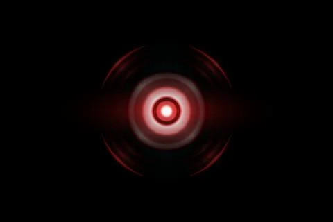 Abstract red circle effect with sound waves oscillating, technology Stock Illustration