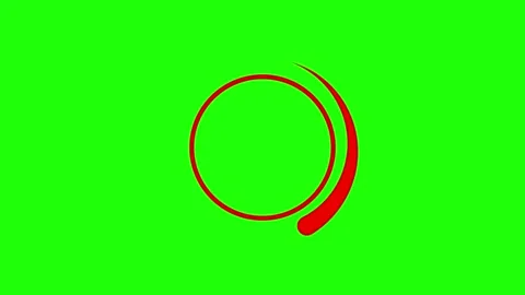 Abstract red circle loading animation on green screen, looping dynamic moti.. Stock Footage 336476131