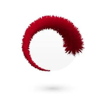 Abstract red circle or label for poster, cover, banner. Design element on whi Stock Illustration