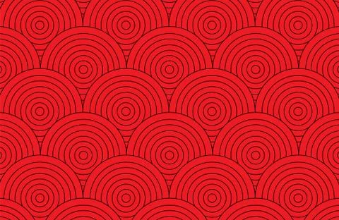 Abstract red circle pattern wallpaper background vector illustration. Stock Illustration