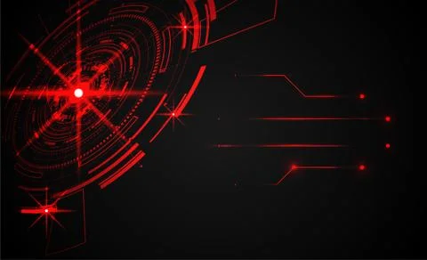 Abstract red circle  technology background on hi tech future dark background. イラスト素材