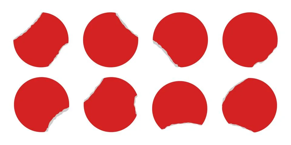 Abstract Red Circles Featuring Unique Cutouts Perfect for Creative and Arti.. イラスト素材