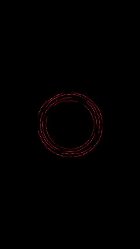 Abstract red circular audio visualizer on black background, vfx, vertical format Stock Footage 340134373