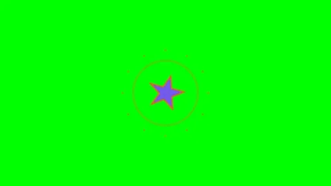 Abstract red circular design isolated on a vibrant green screen background Stock Footage 340900563