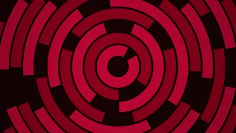 Abstract Red Circular Patterns Flowing with Dark Background and Copy Space .. Stock Footage 343417054