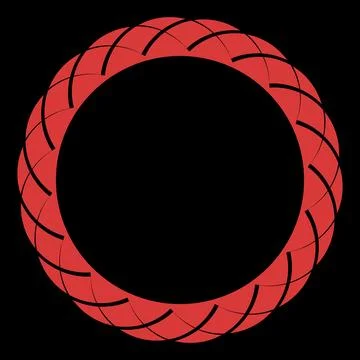 Abstract Red Circular Spiral Frame with Black Center Stock-Illustration