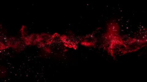 Abstract red clean, soft, shiny and blurred particle moving on black backgr.. Video stock 295193993
