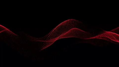 Abstract red color dots net particles flowing wave animated pattern halfton.. Stock Footage 290856088