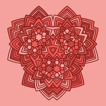 Abstract red color flower vector Stock Illustration