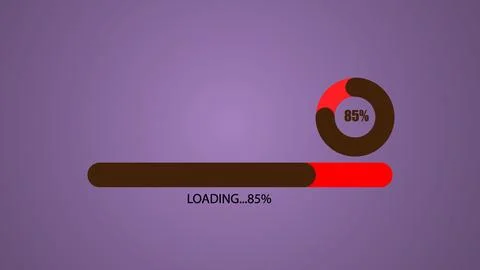 Abstract red color loading bar and circle loading bar on dark pink color ba.. Stock Illustration