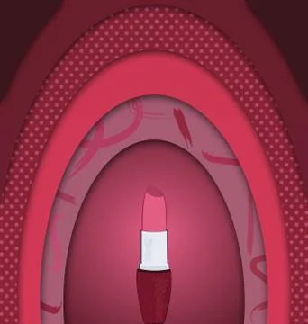 Abstract red colored image of lipstick and frames Stock Illustration