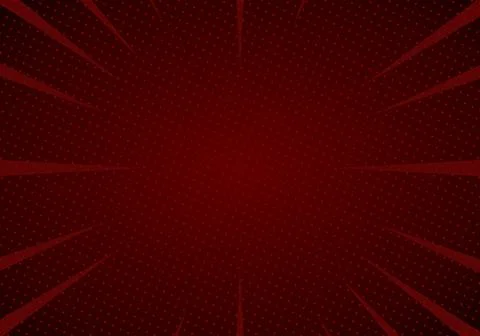 Abstract red comic style halftone background with radial burst rays and cop.. Stockillustratie