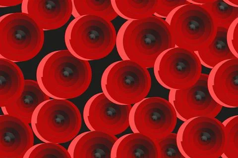 Abstract Red Concentric 3D Circles Stock Illustration