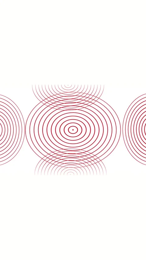 Abstract red concentric circles and arcs arranged in seamless pattern for m.. Stock Footage 344731282