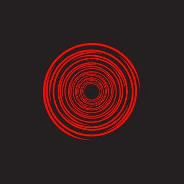 Abstract Red Concentric Spiral Vortex Pattern Stock Illustration