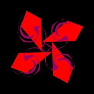 Abstract red cross on a black background. Stockillustratie