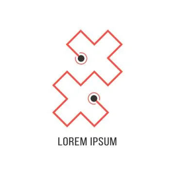Abstract red cross icon Stock Illustration