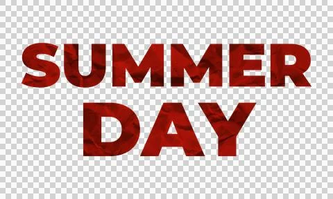Abstract Red Crumpled Paper Texture Summer Day Typography Text Symbol Icon .. Stock Illustration