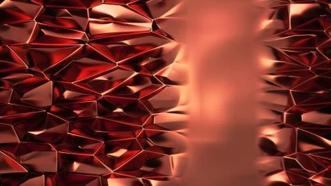 Abstract Red Crystal Ruby Surface triangle ceiling with blank space Stock Illustration