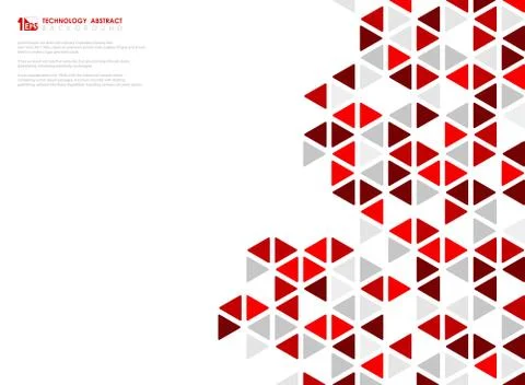 Abstract red cube of geometric hexagonal low pattern design technology. Stock Illustration