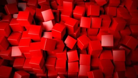 Abstract red cubes background Stock Illustration