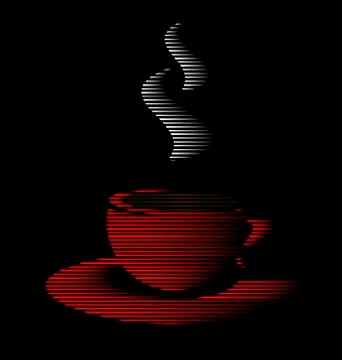 Abstract red cup of tea Illustrazione stock