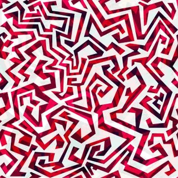 Abstract red curves seamless pattern Stock Illustration