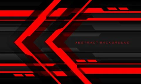 Abstract red cyber arrow direction geometric design modern futuristic tech Stock Illustration