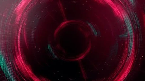 Abstract Red Dark Circle HUD AI Computer Code Dashboard Cyber Background Stock Illustration