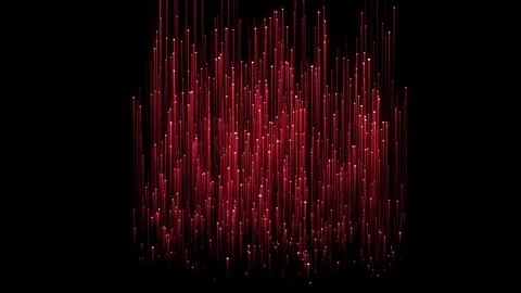Abstract Red Data Stream: Vertical Light Video stock 343551568