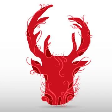 Abstract Red deer Stock Illustration
