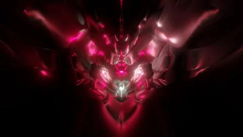 Abstract red demon head 3d rendering illustration background Stock Illustration