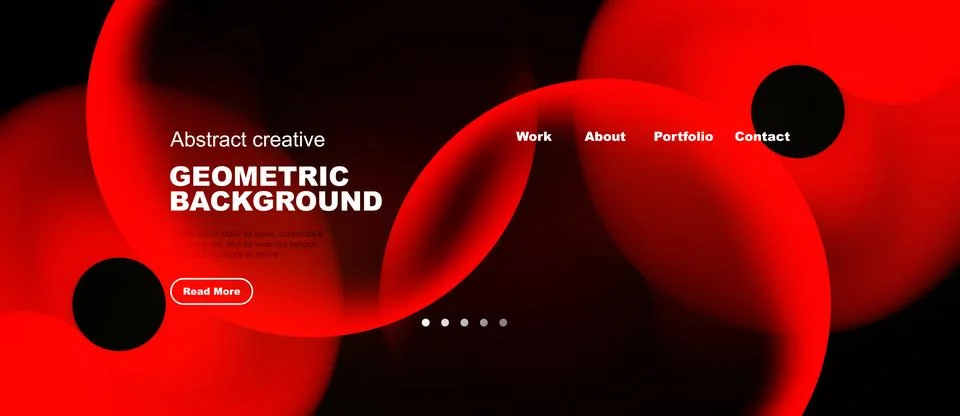 Abstract red design. Dynamic shapes create modern website header. Text elemen 스톡 일러스트