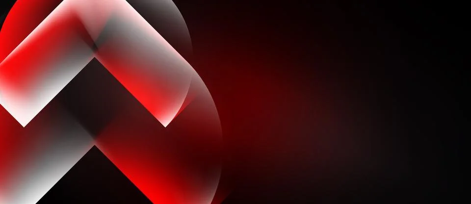Abstract red design. Dynamic shapes overlap, creating light, shadow effects. Stock Illustration
