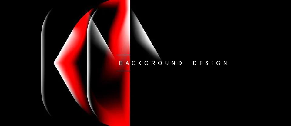 Abstract red design element over black background. Gradient effect creates Stock Illustration