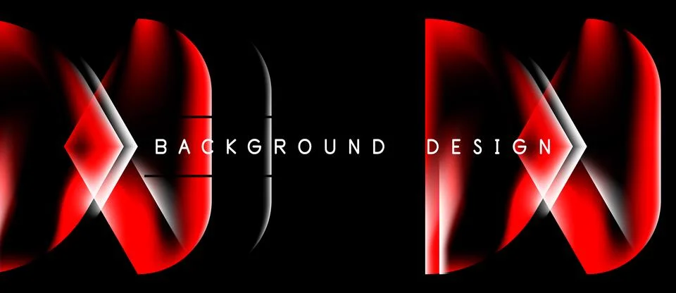 Abstract red design elements over black background. Dynamic curves create m.. Stock Illustration