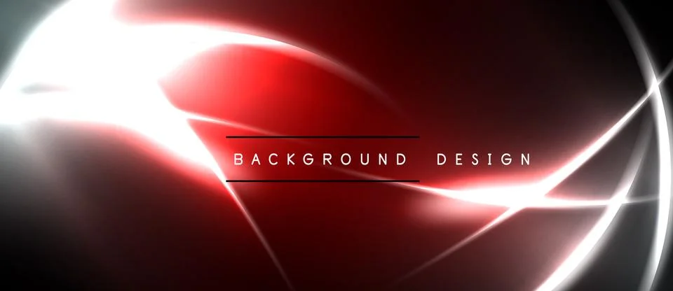 Abstract red design features bright white lines, curves. Modern background Stock Illustration
