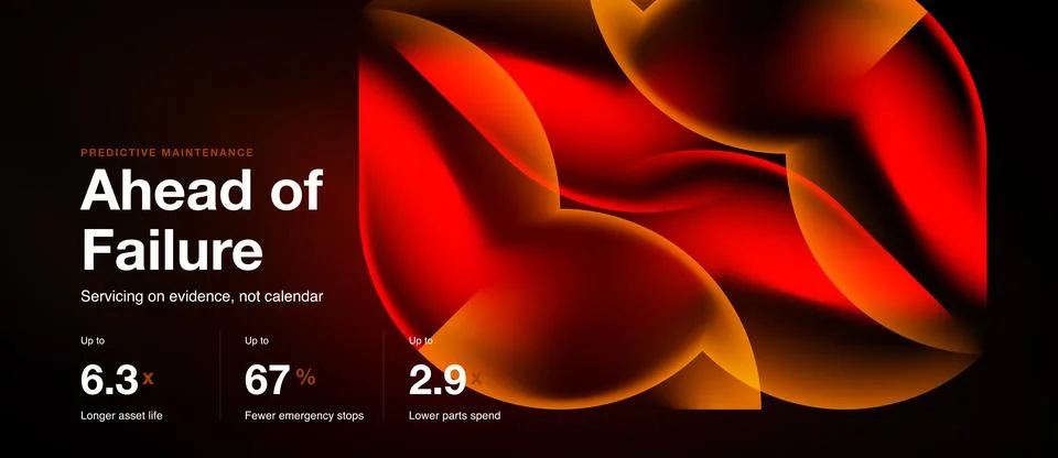 Abstract red design features data points regarding predictive maintenance Stock Illustration