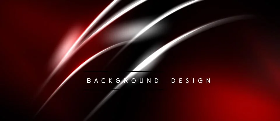 Abstract red design features dynamic white lines. Smooth gradients create m.. Illustrazione stock