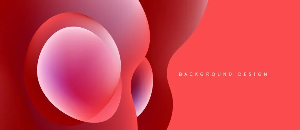 Abstract red design features overlapping circles, gradients. Modern aesthetic, イラスト素材