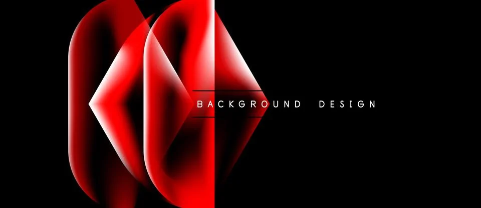 Abstract red design features overlapping shapes. Glossy texture creates dynam Stock Illustration