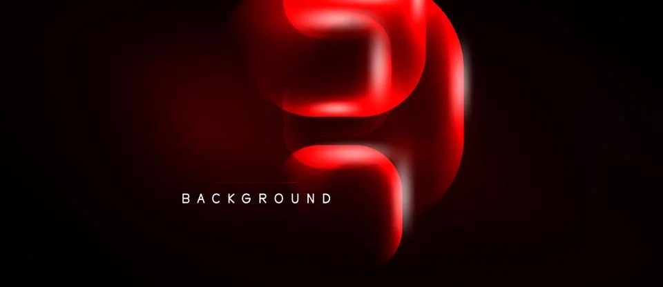 Abstract red design. Fluid shapes create dynamic composition over black Ilustração Stock