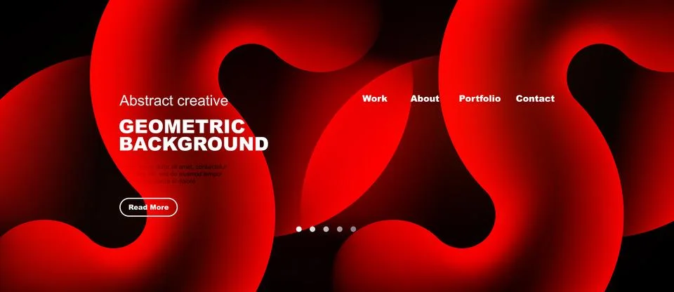 Abstract red design. Fluid shapes create dynamic background for website heade Stock Illustration