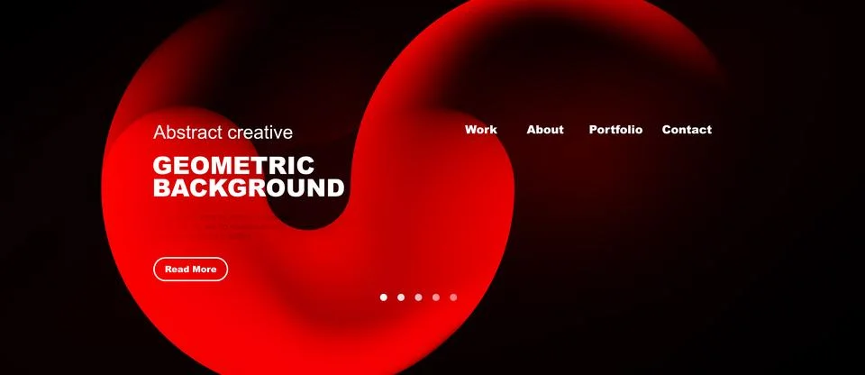 Abstract red design. Geometric shapes create modern website header. Text Stock Illustration