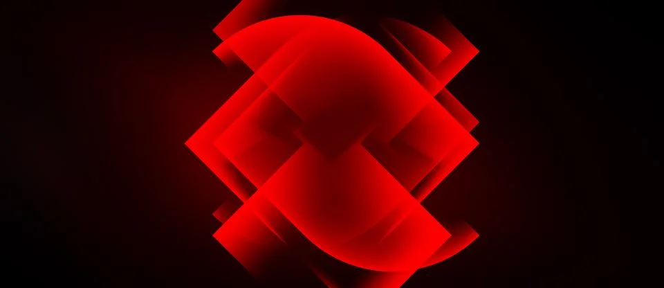 Abstract red design. Layers create depth, glowing effect. Minimalist compos.. Stock Illustration